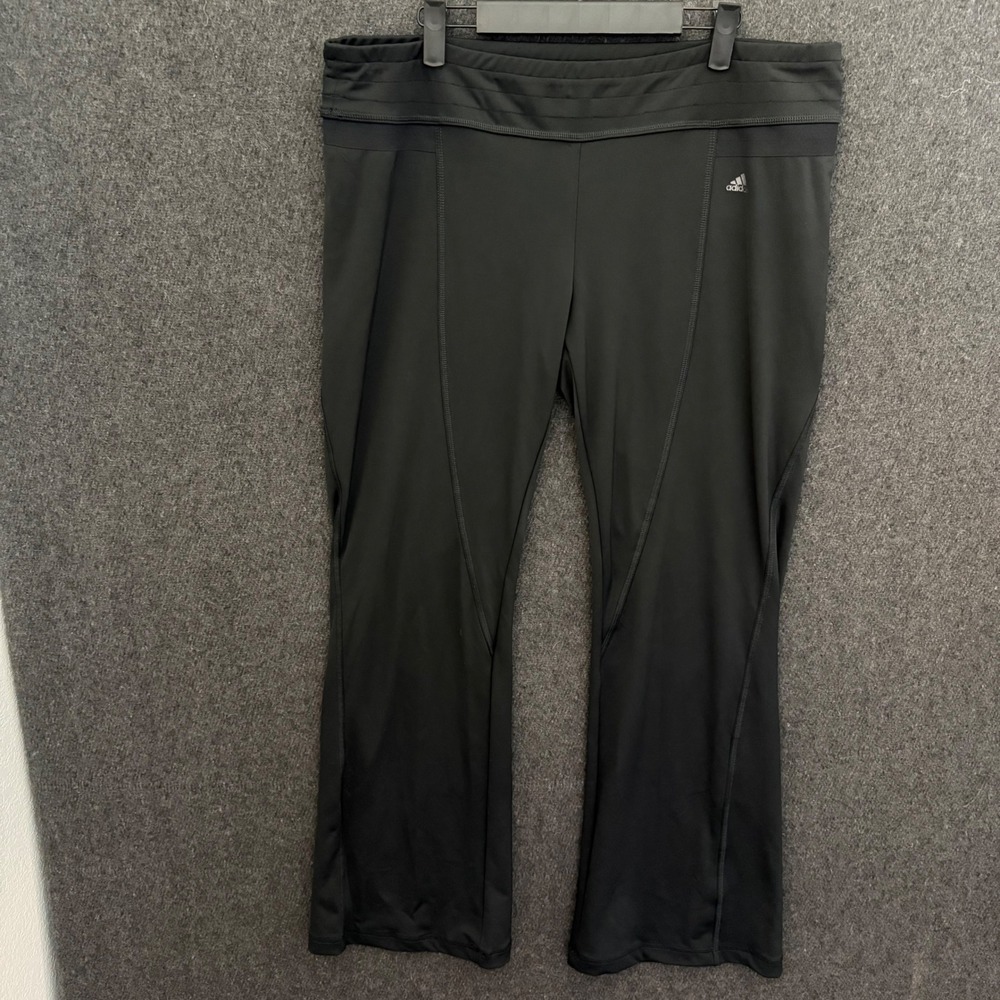 Adidas Climalite Women Black Flared Yoga Training Pants XL